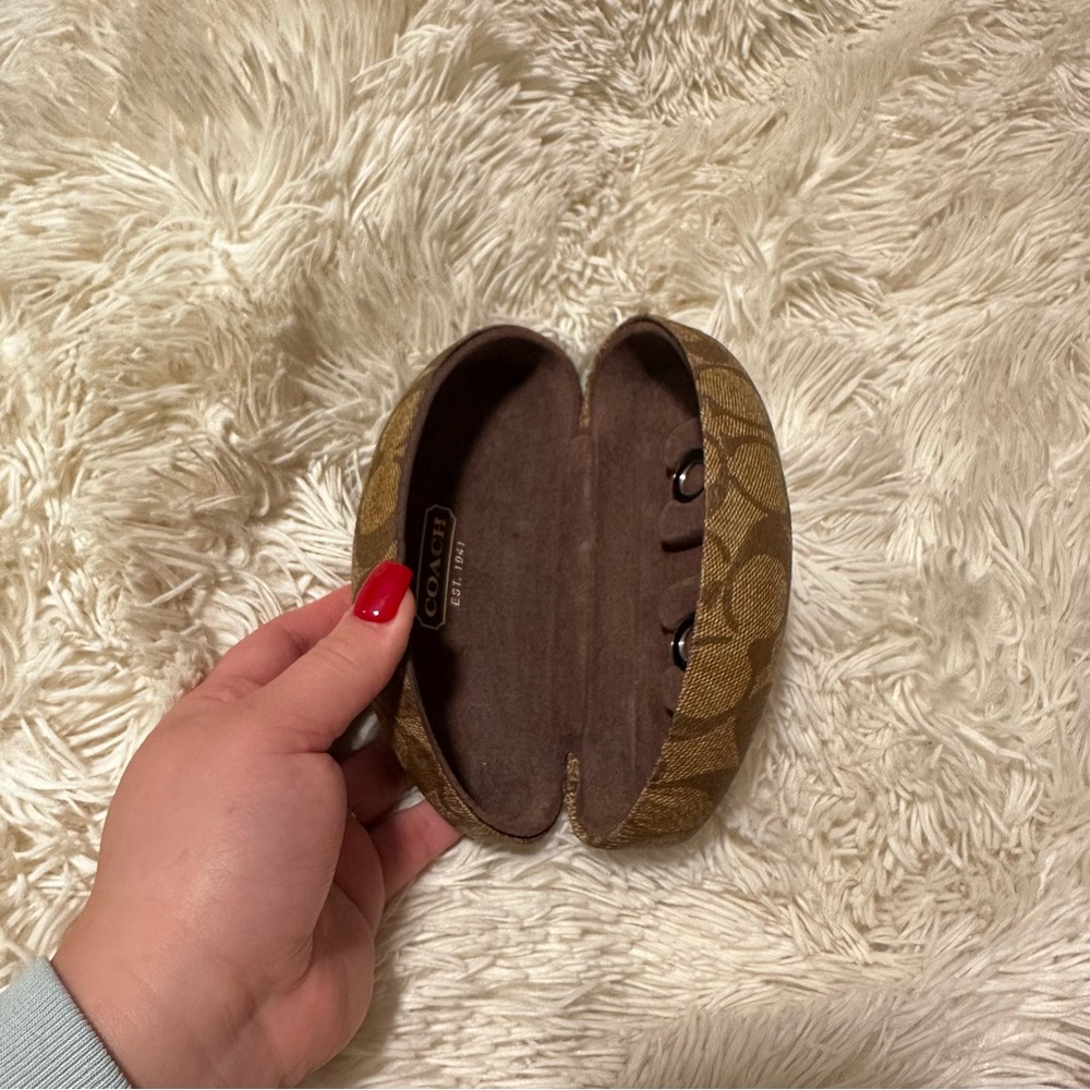 Coach Signature Brown Sunglasses Case - Picture 7 of 11